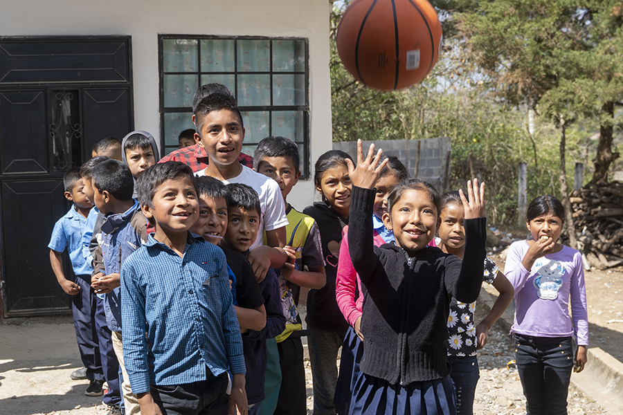 children with basketball