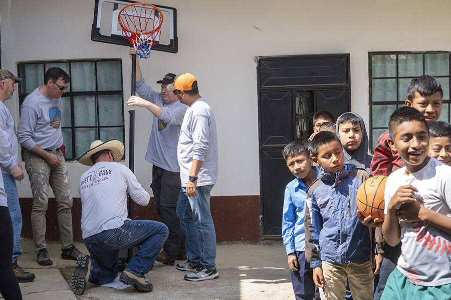 installing basketball hoop